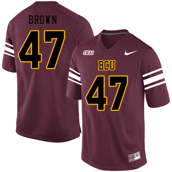 Men-Youth #47 Ejike Brown Bethune-Cookman Wildcats 2023 College Football Jerseys Stitched Sale-Maroo